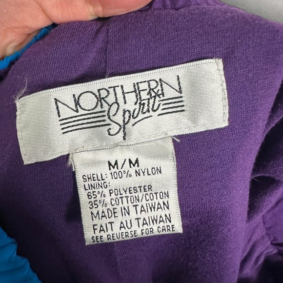 Vintage Northern Spirt Nylon Windbreaker Pants Size Medium Elastic Waist 80s 90s - Picture 2 of 12